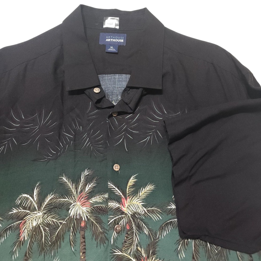 ARTHOUSE Shirt Mens XL Palm Tree Hawaiian Tropical Button Up Beach Vacation